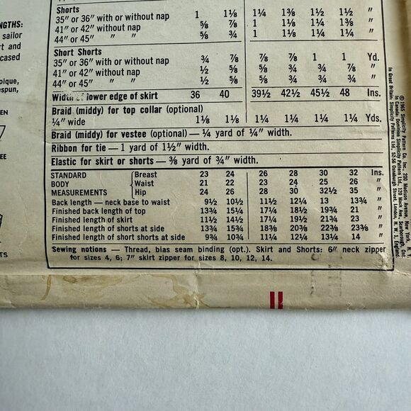 Vtg 60s Simplicity 6038 Girl’s Sailor Retro Top Skirt Shorts Sew Pattern Sz 6 - Picture 3 of 3